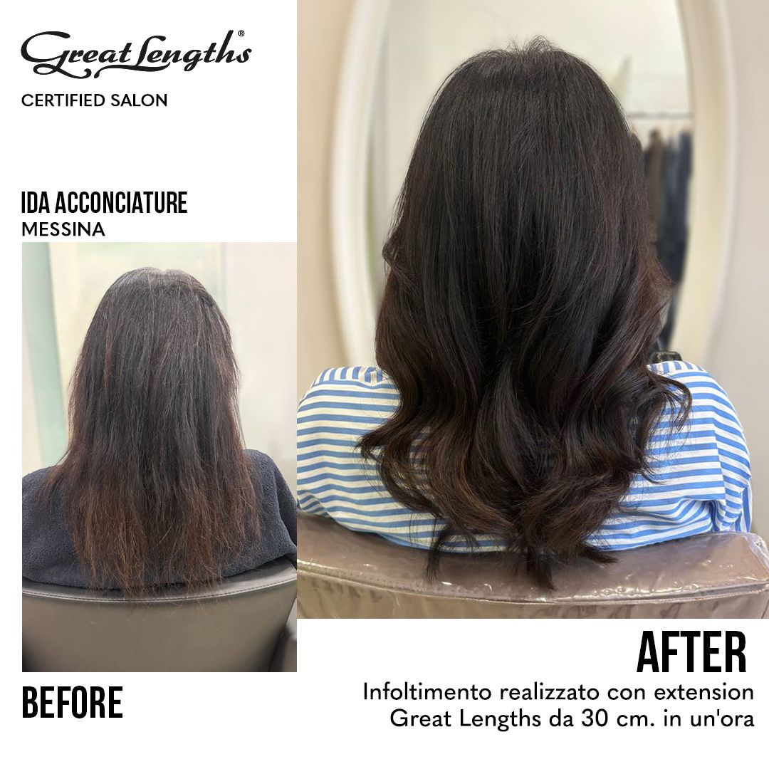 Infoltimento realizzato con extension Great Lengths da 30 cm Ida acconciature Messina